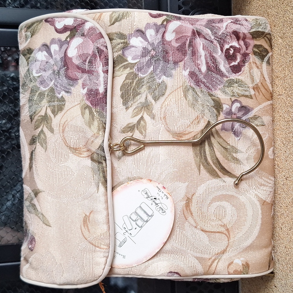 Once Upon a Rose Makeup Bag, Multiple Pockets, Hanging Hook